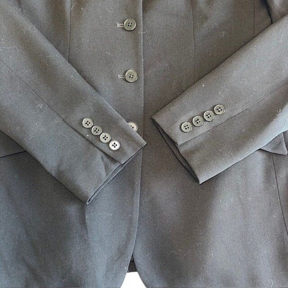 Womens‎ Lauren Ralph Lauren Blazer Velvet Collar Equestrian Wool Black Size 4 - Picture 5 of 12